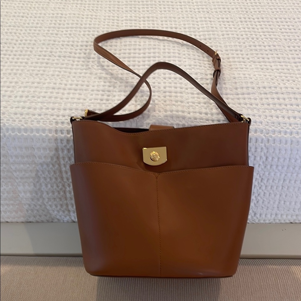 Veronica Beard Brown Leather Shoulder Bag